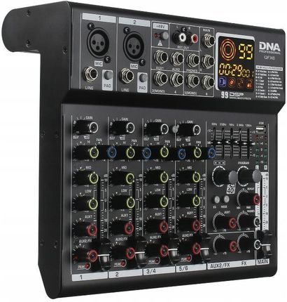 DNA QFX6 analogowy mikser dźwięku 6 kanałów Bluetooth USB MP3 Phantom +48V DSP - zdjęcie 3