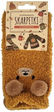 Skarpety z pomponami pomarańczowe