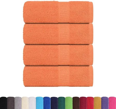 vidaXL Ręczniki Dla Gości 4Szt. Pomarańczowe 30X50Cm Bawełna - zdjęcie 2