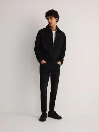 Reserved - Jeansy skinny z efektem sprania - czarny