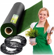 Zdjęcie Agrowłóknina Ogrodowa 1,6 M X 100 M 90 G/M2 + 100 Szpilek Plonos Czarno Zielona 490602 - Skalbmierz