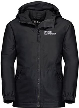 Jack Wolfskin Chłopięca kurtka Snowy Days, czarna, 092