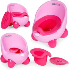 Zdjęcie Ecotoys Nocnik Toaleta Sedes Dla Dzieci Wyjmowany Wkład Antypoślizgowe Nóżki Różowy - Wolbrom