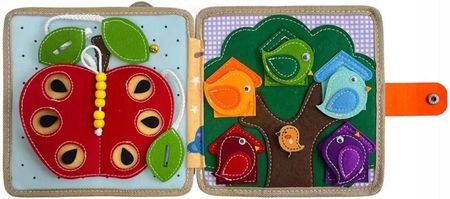 Luxma Książeczka Filcowa Odczepiane Elementy Tablica 3D Montessori Żyrafa F30 - zdjęcie 5