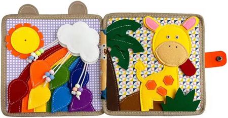 Luxma Książeczka Filcowa Odczepiane Elementy Tablica 3D Montessori Żyrafa F30 - zdjęcie 2