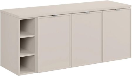 Comad Szafka pod umywalkę nablatową BELLA CASHMERE 120cm kaszmirowa - zestaw 140 cm z regałem i blatem (CDSETBCBCASHMERE140CMR)