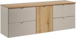 Comad Szafka pod umywalkę nablatową VIVA CASHMERE 2S 60cmx2 kaszmirowy mat - zestaw 160cm z koszem na pranie (CDSETVICBOAK160CMS)