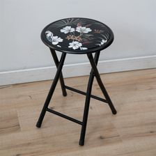 Zdjęcie Patio Taboret Składany Flower Czarny 47517 - Pasłęk