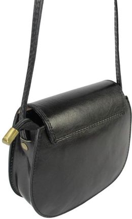 Torebka Klasyczna Mała GREGORIO Listonoszka Skóra Naturalna 117 CZARNA 19 x 17 x 6 [cm] - zdjęcie 2