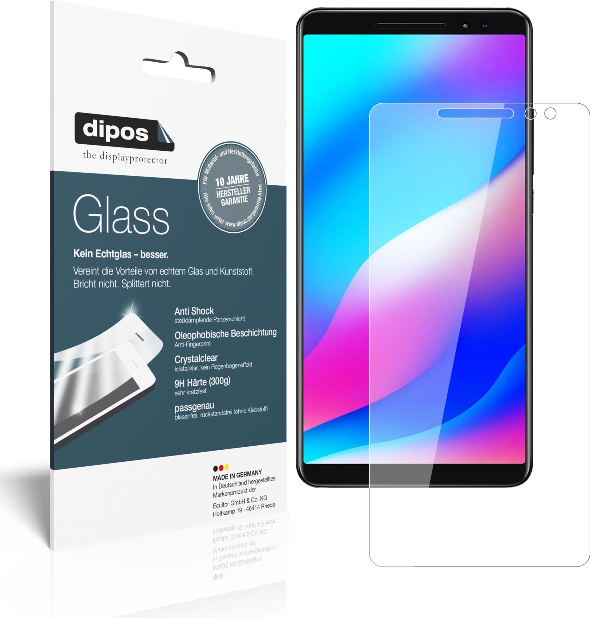 2x Pellicola per Umidigi F1 Protettiva Protezione Schermo Cristallo dipos