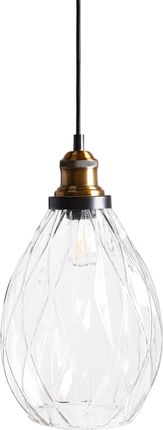 Beliani Lampa Wisząca Przezroczysta Szklany Klosz Metalowa Oświetlenie Do Salonu Mieszkania