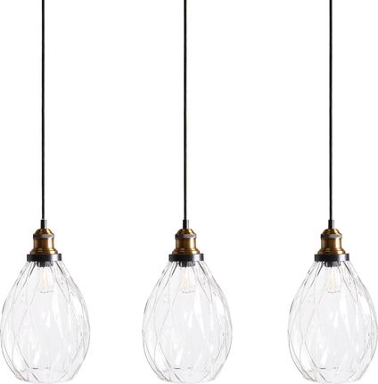 Beliani Lampa Wisząca Przezroczysta Szklany Klosz 3-Punktowa Metalowa Oświetlenie Do Salonu Mieszkania
