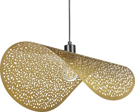 Beliani Lampa Wisząca Złota Metalowy Żelazny Klosz Oświetlenie Do Salonu Mieszkania
