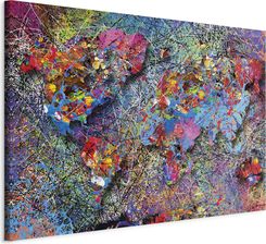 Artgeist Obraz na włókninie - Mapa: Jackson Pollock inspiracje 60x40 cm Maps k-A-0074-b-a (A1-N6111)