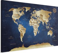 Artgeist Obraz na włókninie - Mapa Świata: The Dark Blue Depths 120x80 cm Maps k-A-0107-b-a (A1-N6352-DKX)