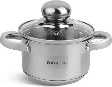 GARNEK Stalowy GRUBE 5x DNO z POKRYWKĄ 0,9L 12cm INDUKCJA Gaz 3001