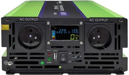 Qoltec Monolith Ups 12V/230V 2500/5000W + Akumulator Żelowy Gel Deep Cycle Professional Longlife 12V 200Ah - zdjęcie 2