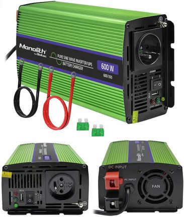 Qoltec Monolith Ups 12V/230V 300/600W + Akumulator Żelowy Gel Professional Longlife 12V 100Ah - zdjęcie 4