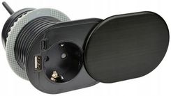 Slide Box Usb A+c Gniazdo Meblowe wpuszczane w blat przesuwne Czarny 1778817289