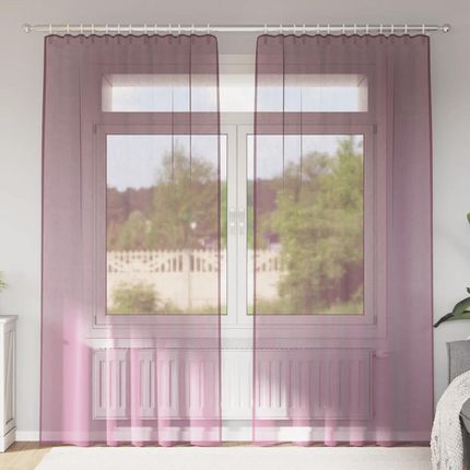 Vidaxl Zasłony Woalowe Z Pętelkami 2Szt. Fioletowe 140X245Cm (4102294)
