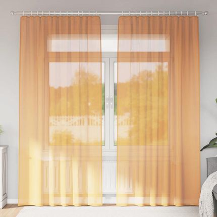 Vidaxl Zasłony Woalowe Z Pętelkami 2Szt. Pomarańczowe 140X225Cm (4102283)