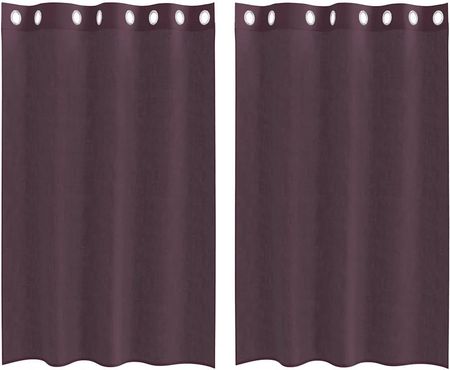 Vidaxl Zasłony Woalowe Z Przelotkami 2Szt. Fioletowe 140X175Cm (4102102) - zdjęcie 2