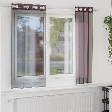 Vidaxl Zasłony Woalowe Z Przelotkami 2Szt. Fioletowe 140X175Cm (4102102)