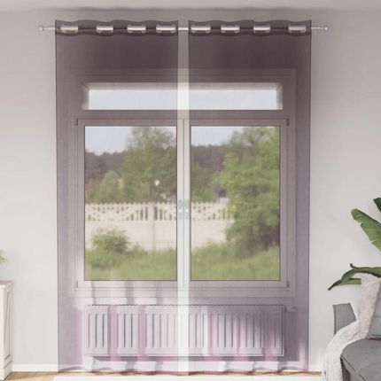Vidaxl Zasłony Woalowe Z Przelotkami 2Szt. Fioletowe 140X260Cm (4102105)
