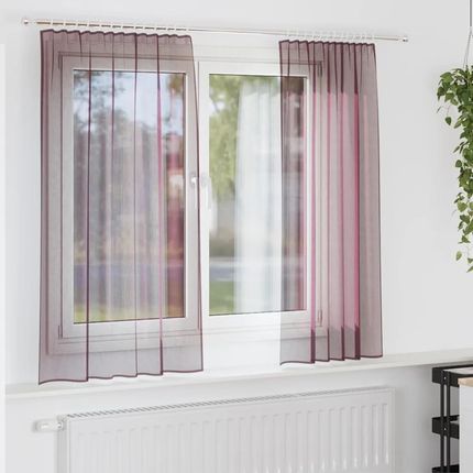 Vidaxl Zasłony Woalowe Z Pętelkami 2Szt. Fioletowe 140X140Cm (4102291)