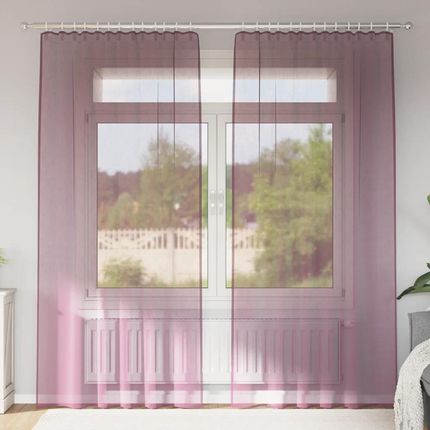 Vidaxl Zasłony Woalowe Z Pętelkami 2Szt. Fioletowe 140X225Cm (4102293)