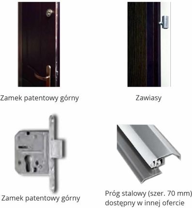 Dre Drzwi Wejściowe Enter Prawe 80cm Dąb - zdjęcie 3