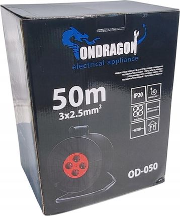 Przedłużacz Bębnowy Budowlany Do Ogrodu 50M 3x2,5 Kabel Listwa Na Bębnie Ce 1779325769 - zdjęcie 4