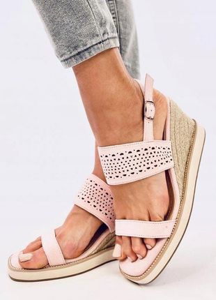 Sandałki espadryle na koturnie DEBEVE PINK 38 - zdjęcie 2