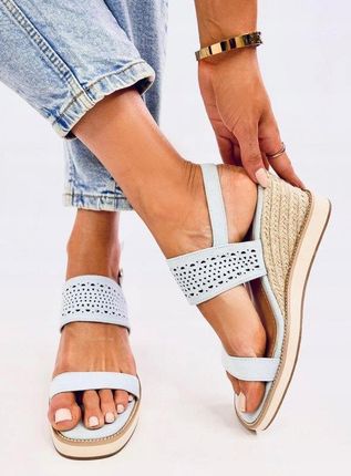 Sandałki espadryle na koturnie DEBEVE BLUE 41 - zdjęcie 2