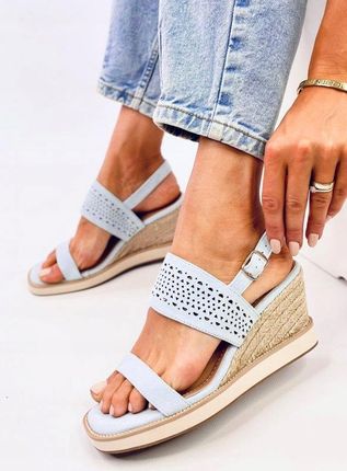 Sandałki espadryle na koturnie DEBEVE BLUE 41