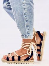 Sandałki espadryle wiązane ZAKARIS BLACK 39