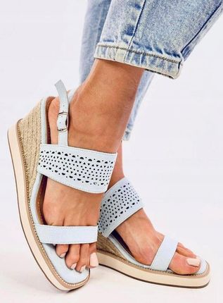 Sandałki espadryle na koturnie DEBEVE BLUE 40 - zdjęcie 2