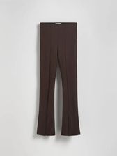 Reserved - Spodnie bootcut z przeszyciem - brązowy