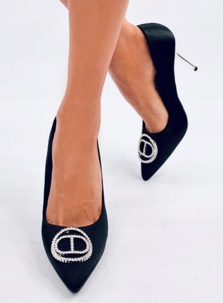 Szpilki z kryształkową ozdobą MALCONI BLACK 36