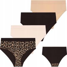 4x Majtki Damskie Figi Maxi Bikini Bawełniane Z Wysokim Stanem Moraj XL