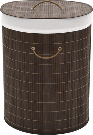 Zakito Europe Kosz Na Pranie Bambusowy Ciemny Brąz Owalny 45X35X60Cm (ZE242728)