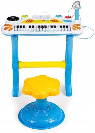 Web-Market Keyboard Dla Dzieci Pianino Z Mikrofonem Mp3 Instrument Muzyczny Niebieski - zdjęcie 5