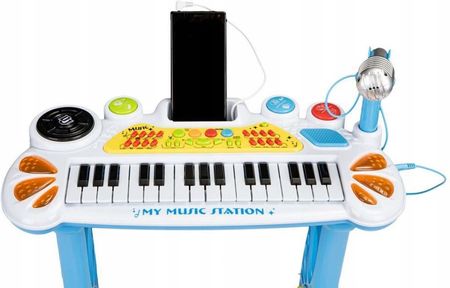 Web-Market Keyboard Dla Dzieci Pianino Z Mikrofonem Mp3 Instrument Muzyczny Niebieski - zdjęcie 4