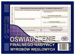 Michalczyk I Prokop Druk Samokopiujący Oświadczenie Finalnego Nabywcy Wyrobów Węglowych A5