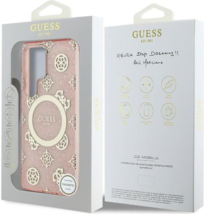 Guess Etui 4G Electroplated Peony Magsafe Do Galaxy S25 Ultra Różowe - zdjęcie 2