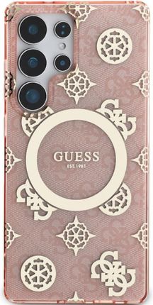 Guess Etui 4G Electroplated Peony Magsafe Do Galaxy S25 Ultra Różowe - zdjęcie 5