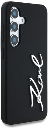 Karl Lagerfeld Etui Silicone Metal Signature Logo Do Samsung Galaxy S25 Czarny - zdjęcie 5