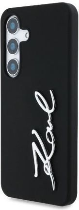 Karl Lagerfeld Etui Silicone Metal Signature Logo Do Samsung Galaxy S25 Czarny - zdjęcie 4