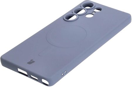 Bizon Silikonowe Etui Z Pierścieniem Magnetycznym Case Silicone Magnetic Do Galaxy S25 Ultra Szare - zdjęcie 6
