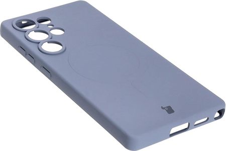 Bizon Silikonowe Etui Z Pierścieniem Magnetycznym Case Silicone Magnetic Do Galaxy S25 Ultra Szare - zdjęcie 4